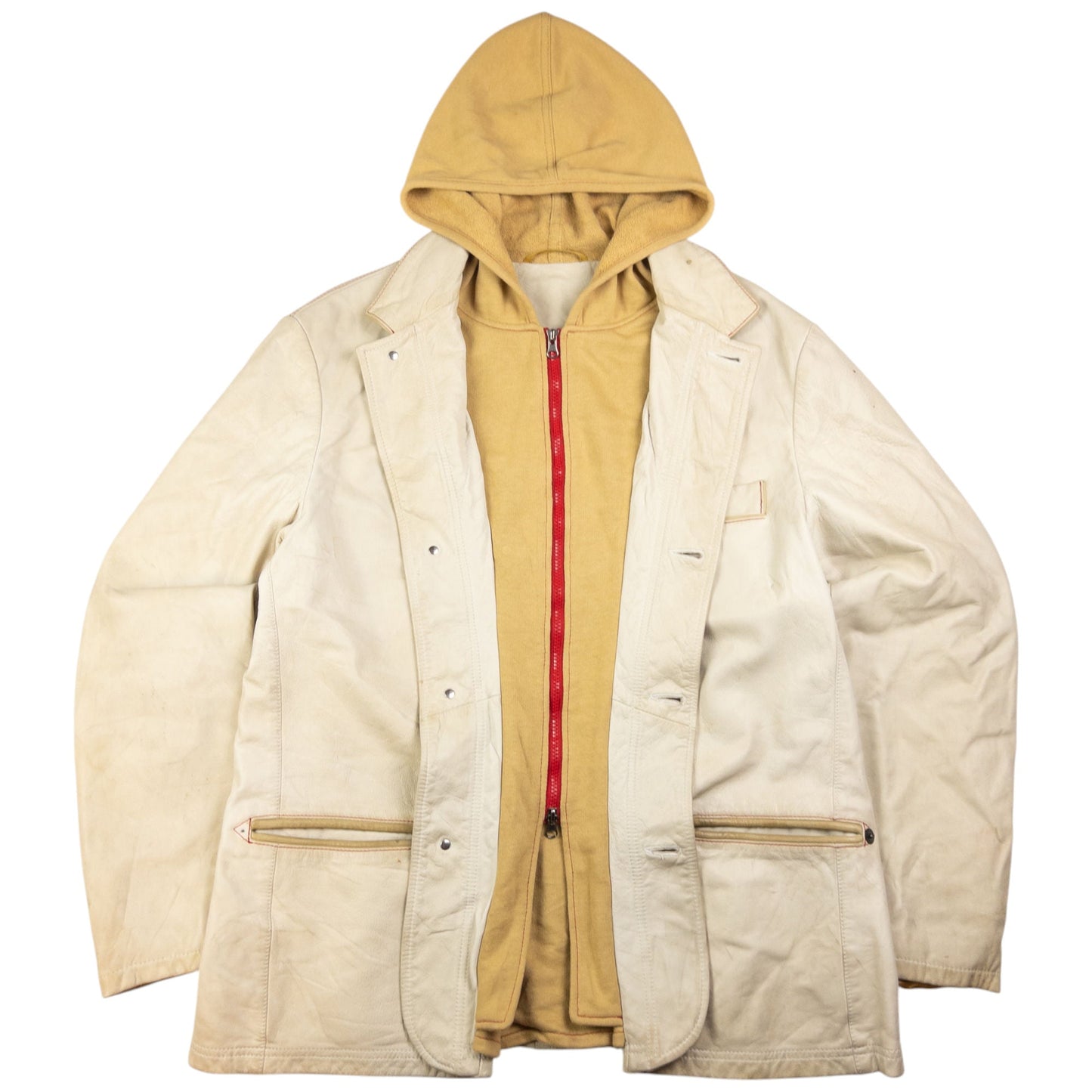 Vintage Armani Jeans Layered Leather Jacket Size XL