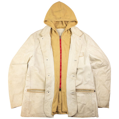 Vintage Armani Jeans Layered Leather Jacket Size XL