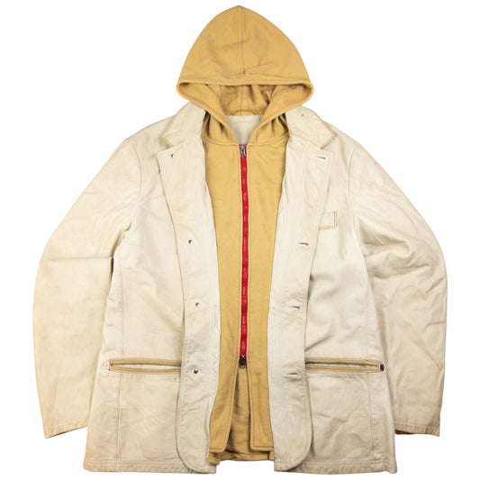 Vintage Armani Jeans Layered Leather Jacket Size XL