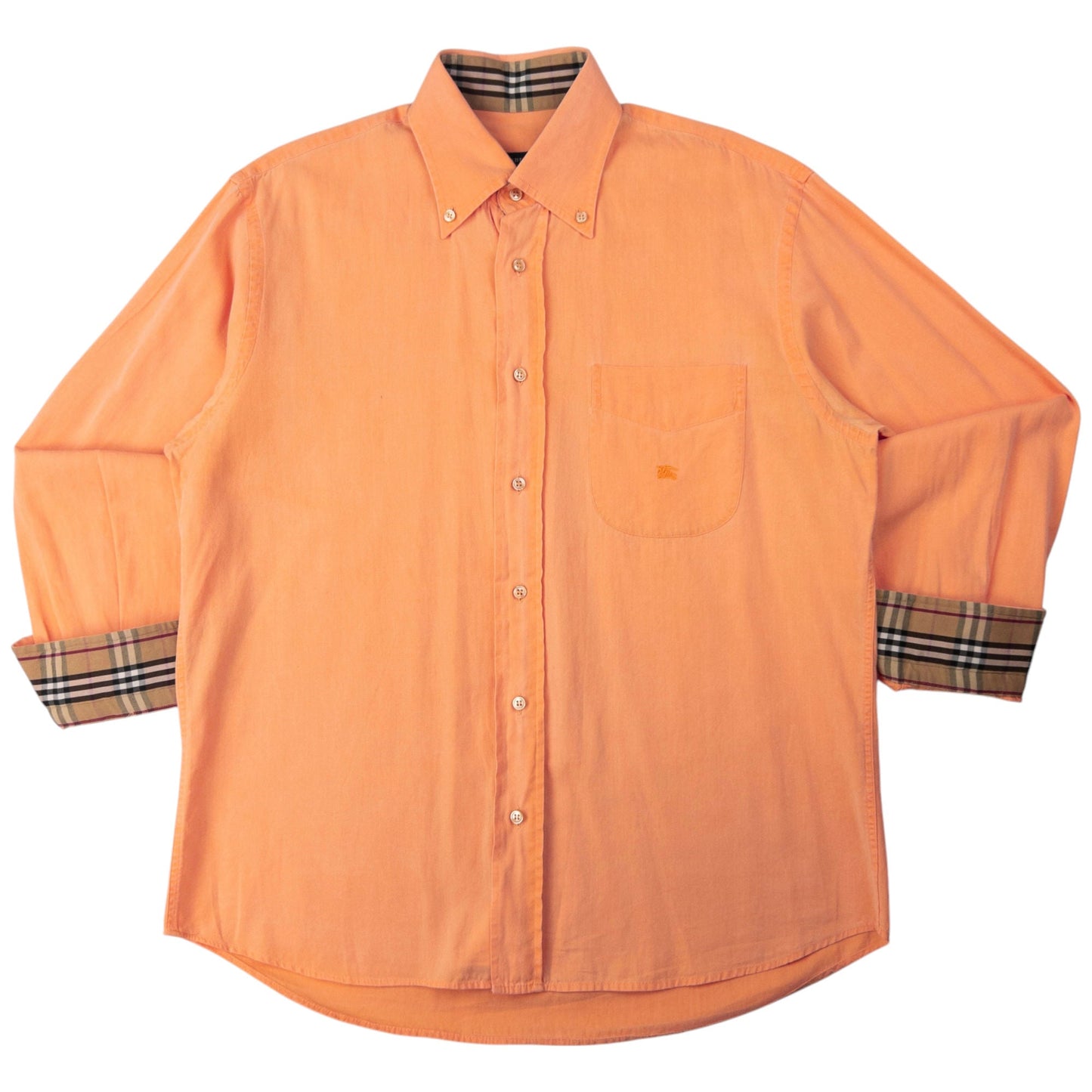 Vintage Burberry Nova Check Cuff Long Sleeve Button Up Shirt Size S