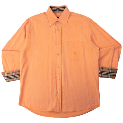 Vintage Burberry Nova Check Cuff Long Sleeve Button Up Shirt Size S