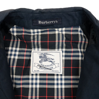 Vintage 90s Burberry Nova Check Lined Trench Jacket Womens Size L | Large, Navy