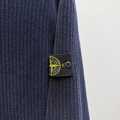 Early 00’s Stone Island Ribbed Knit Zip Jumper (XXL) | XXL, Blue