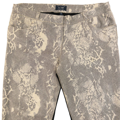 Vintage 2000s Armani Jeans Snakeskin Pattern Jacket & Trousers Set Womens Size L | Large, Black