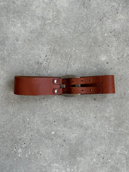 Vintage 1990s Leather Chunky Belt - W24-26