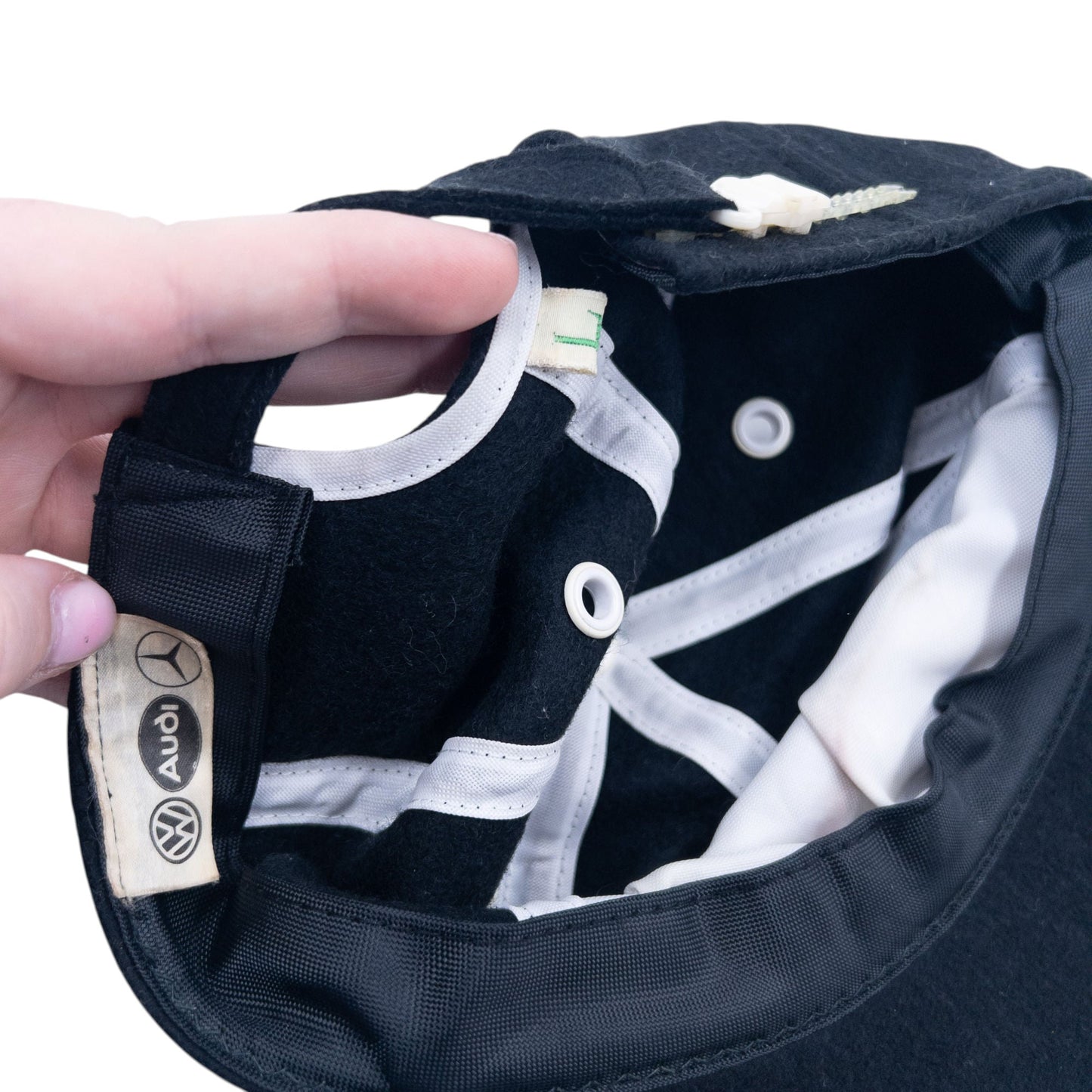 Vintage 80s Mercedes Benz Embroidered Wool Hat Size L | O/S, Black