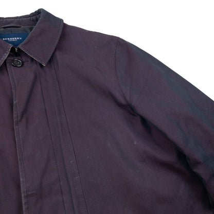 Vintage 2000s Burberry Button Up Trench Jacket Size L | Large, Purple