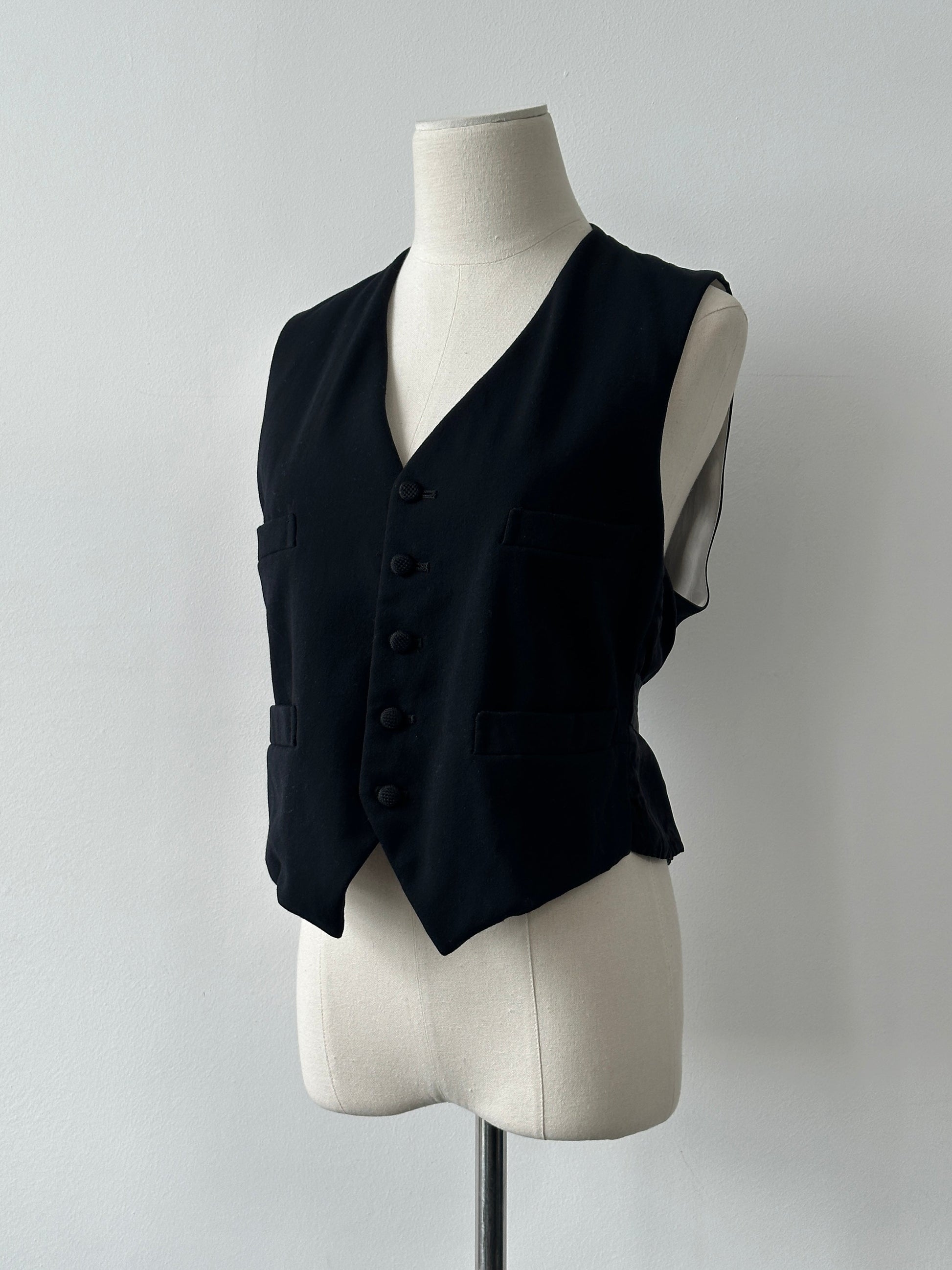 Vintage 1990s Pure Wool Tailored Waistcoat - M