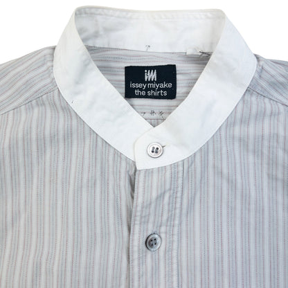 Vintage 2000s Issey Miyake Striped Long Sleeve Button Up Shirt Size S | Small, Grey