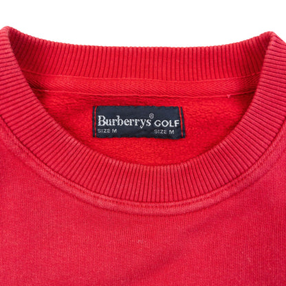 Vintage 90s Burberry Golf Embroidered Sweatshirt Womens Size M | Medium, Red