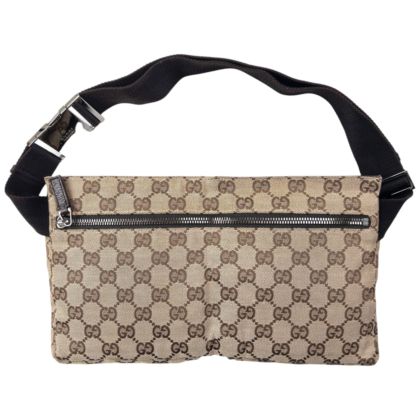 Vintage 2000s Gucci Monogram Crossbody Bag | O/S, Beige