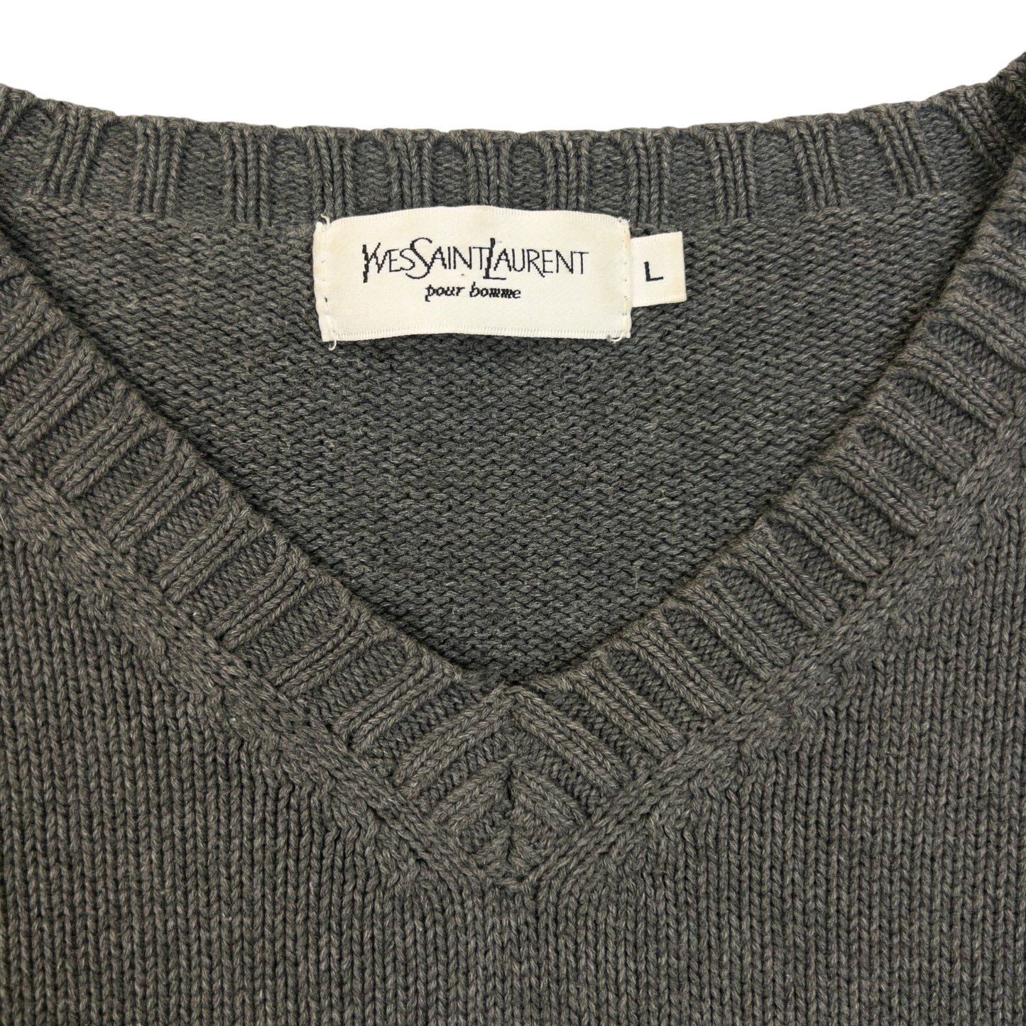 Vintage 2000s YSL Yves Saint Laurent Knit Jumper Size M | Medium, Grey