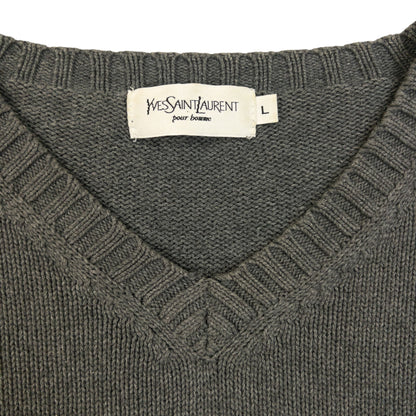 Vintage 2000s YSL Yves Saint Laurent Knit Jumper Size M | Medium, Grey
