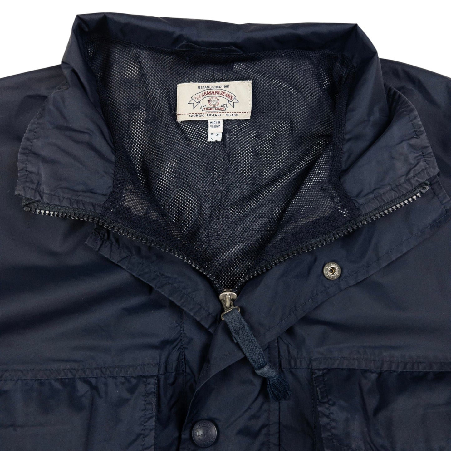 Vintage Armani Jeans Zip Up Cargo Jacket Size