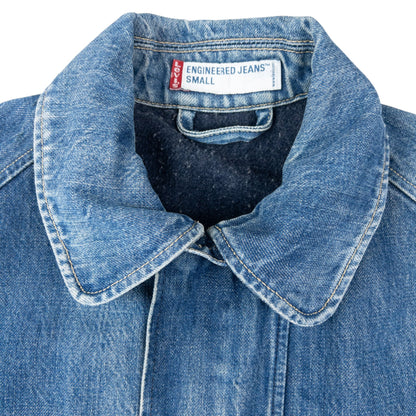 Vintage 2000s Levi's Engineered Garments Denim Trench Jacket Size M | Medium, Blue
