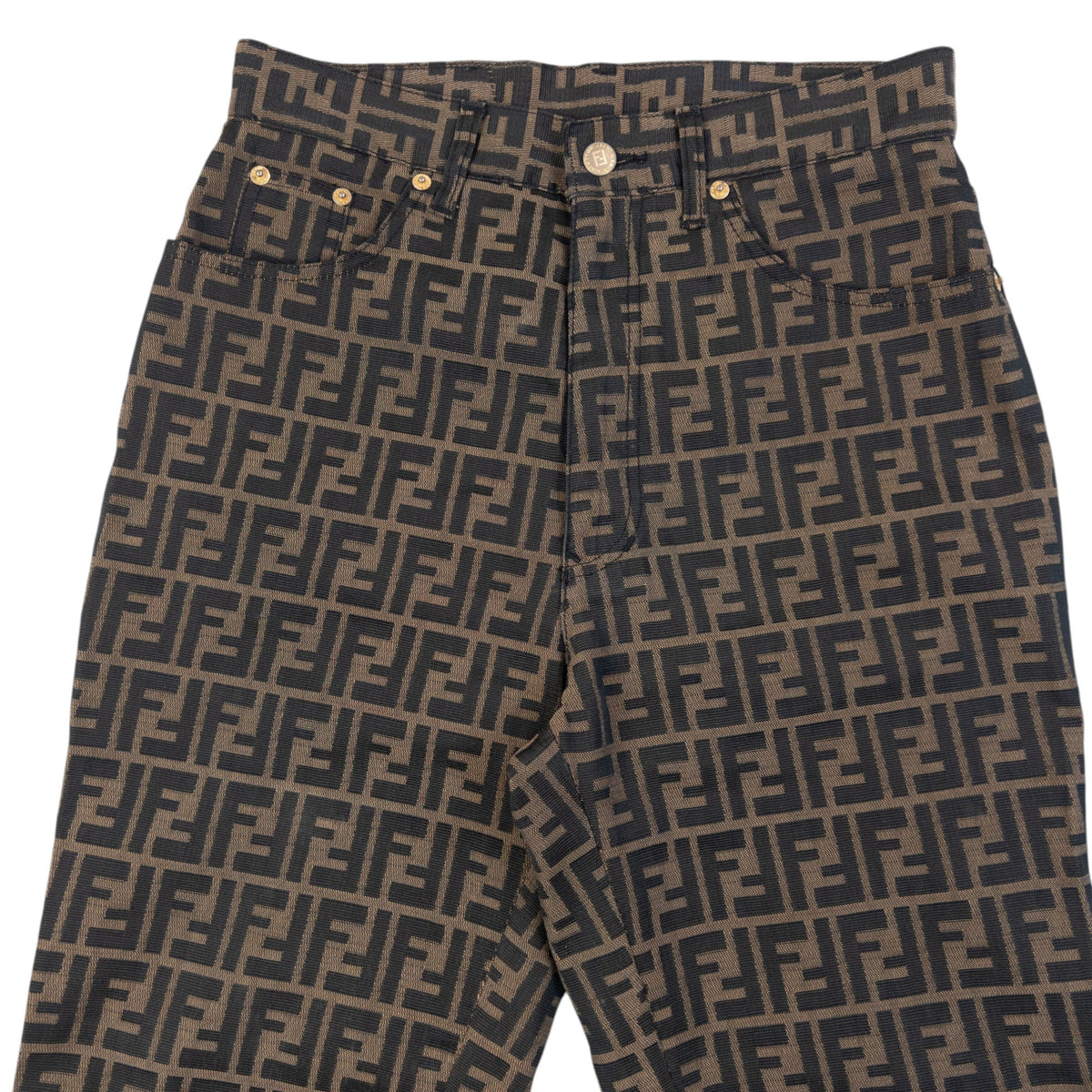 Vintage 90s Fendi Monogram Trousers Womens Size W28 | W28, Brown