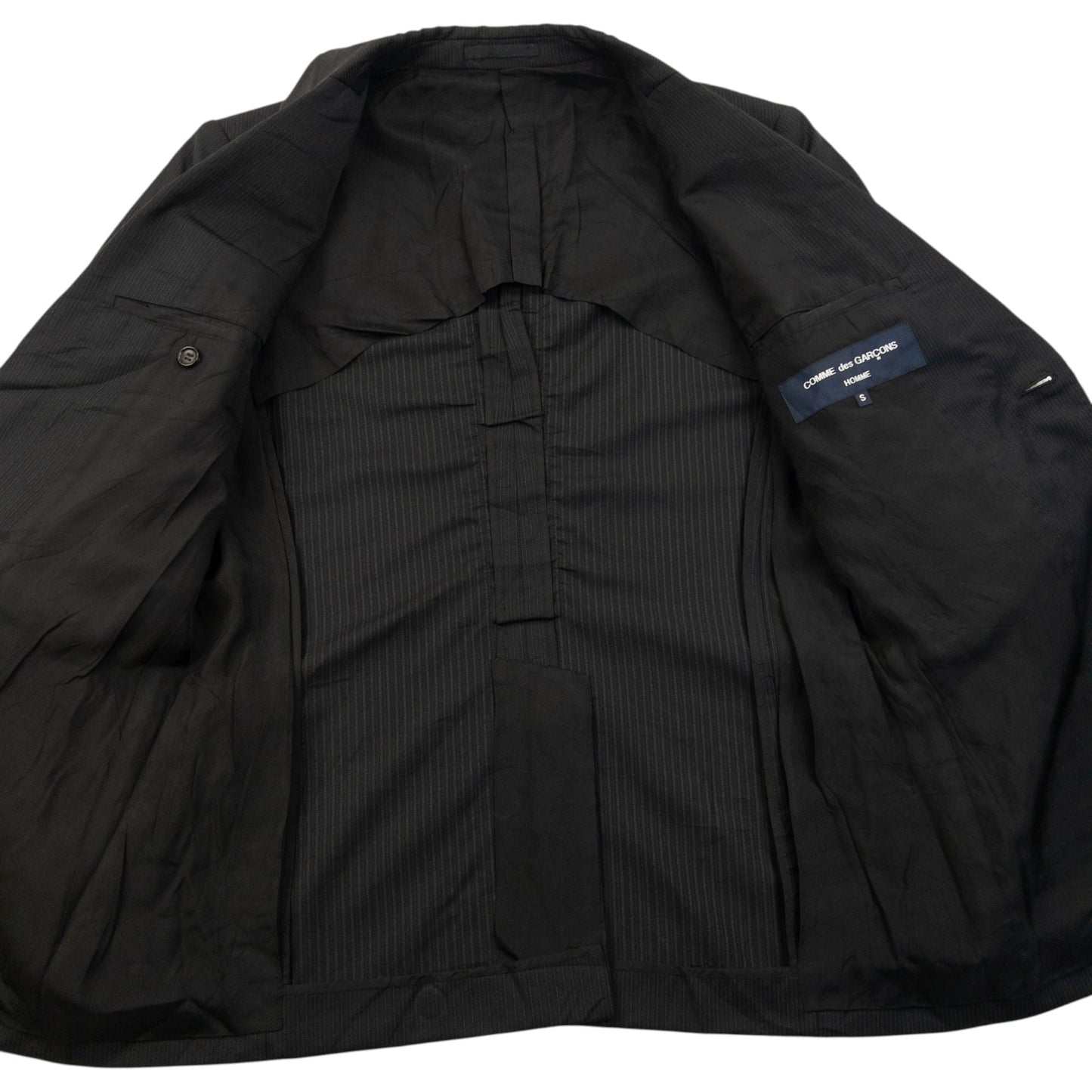 Vintage 2000s Comme Des Garçons HOMME Pinstripe Blazer Jacket Size S | Small, Black