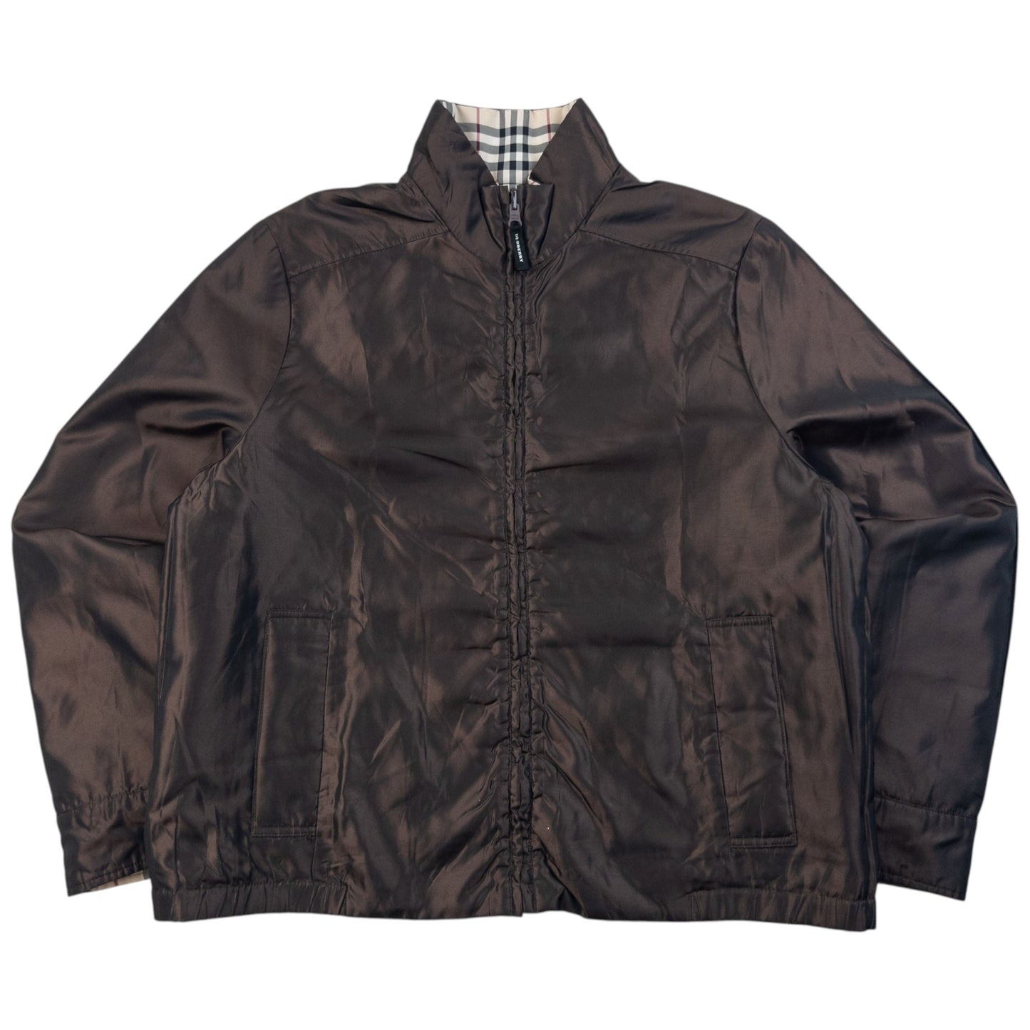 Vintage 2000s Burberry Nova Check Quilted Reversible Jacket Womens Size M | Medium, Brown