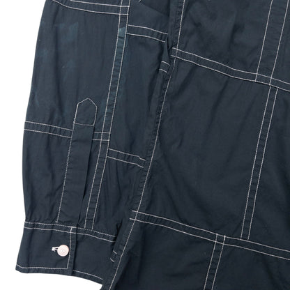 Vintage 2000s Armani Jeans Contrast Long Sleeve Button Up Shirt Size L | Large, Black