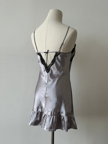Vintage 2000s Satin Lace Mini Slip Dress - XS