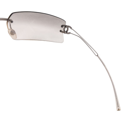 Vintage 2000s Chanel Rimless Sunglasses | O/S, Grey