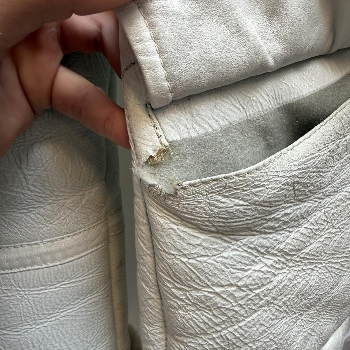 2007 Stone Island Hand Painted Shearling Jacket – Cream (M) | Medium, Multicoloured