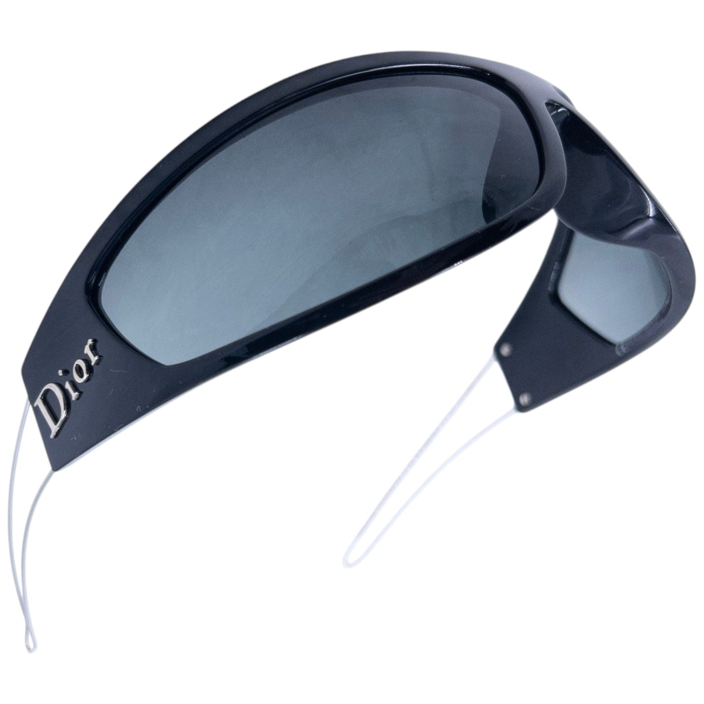 Vintage 2000s Dior Colourfull Wire Frame Shield Sunglasses | O/S, Black