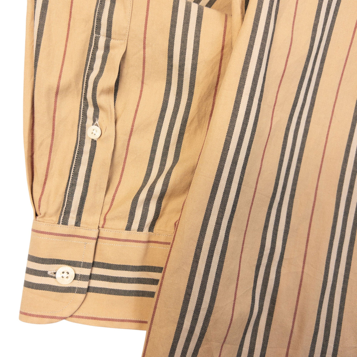 Vintage 2000s Burberry Nova Stripe Long Sleeve Button Up Shirt Size XL | XL, Beige