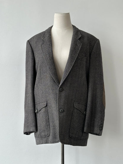 Christian Dior Sports 1980s Pure Wool Herringbone Blazer - M-L