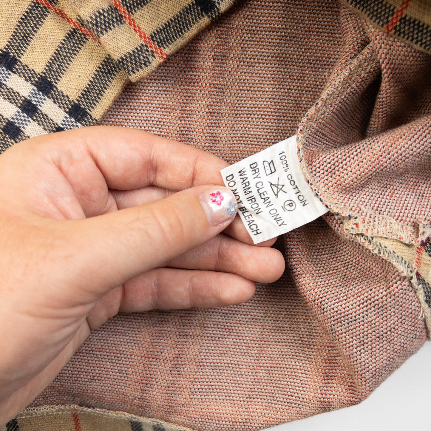 Vintage 90s Burberry Nova Check Polo Jumper Size M | Medium, Beige