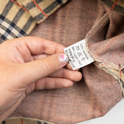Vintage 90s Burberry Nova Check Polo Jumper Size M | Medium, Beige
