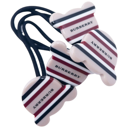 Vintage 2000s Burberry Nova Stripe Bear Hair Ties | O/S, Beige, Black, Red, White