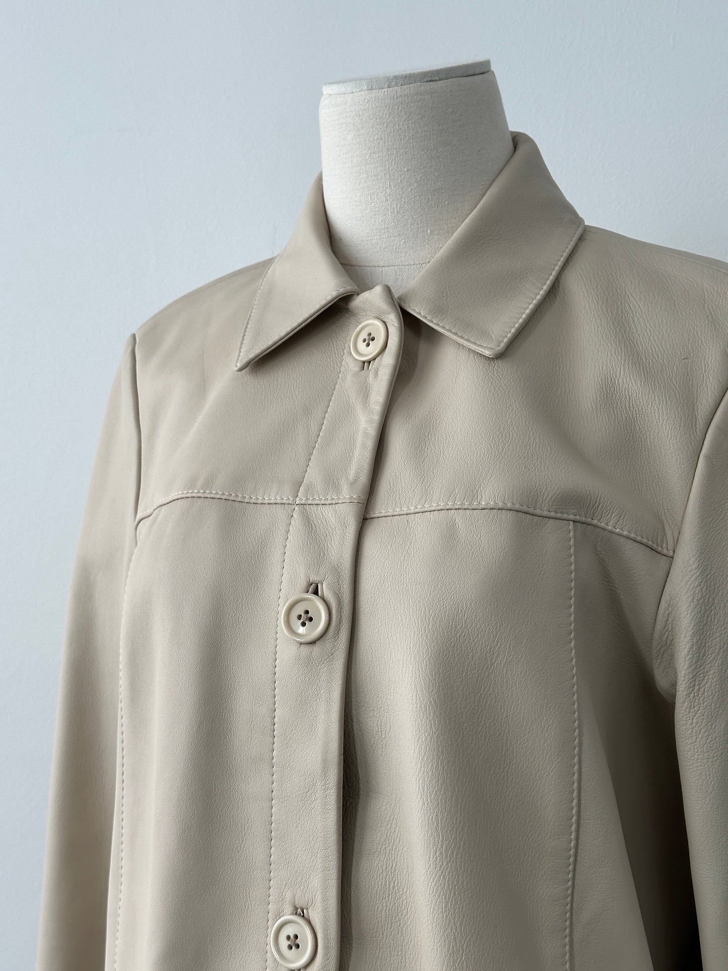 British Vintage 1990s Minimal Leather Jacket - M