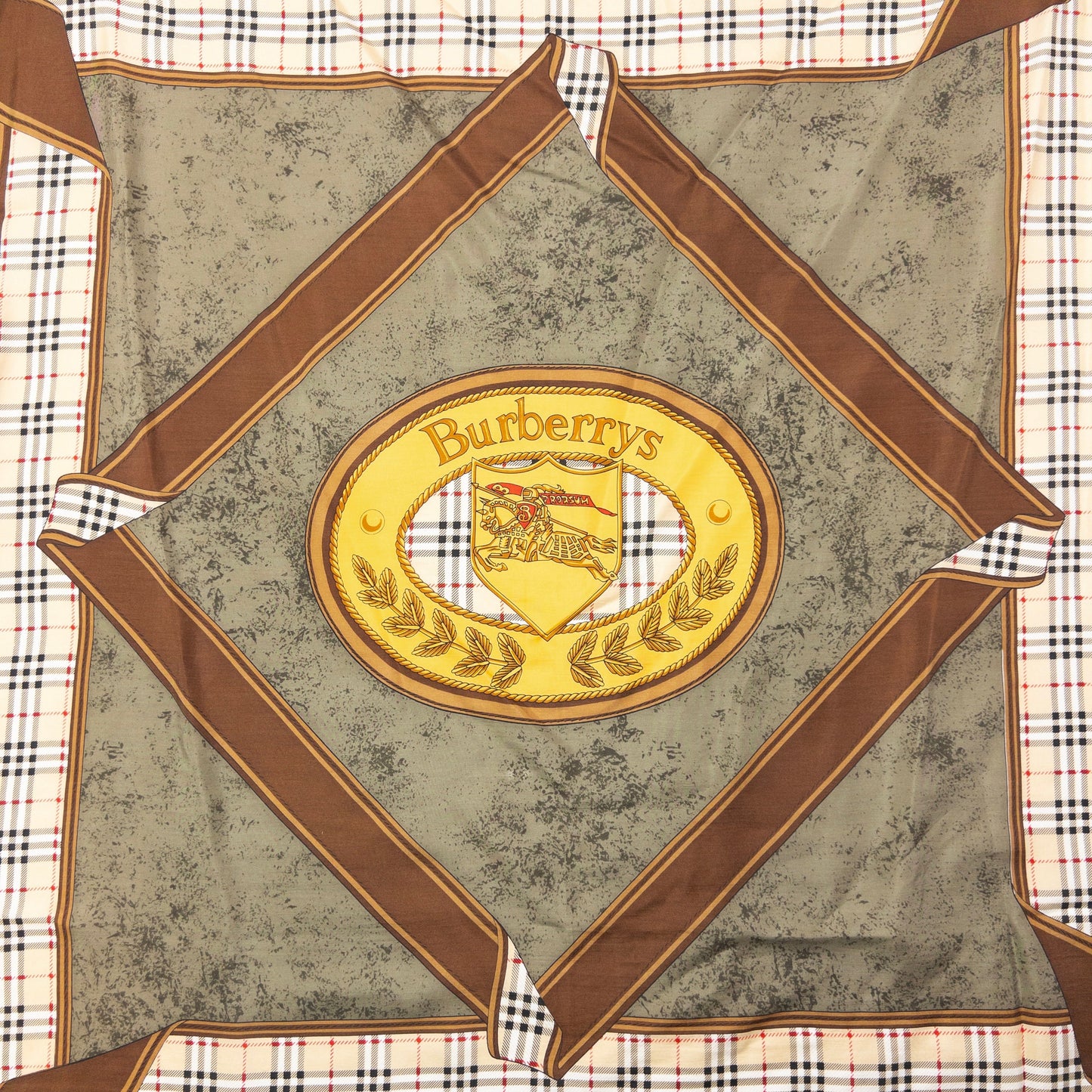 Vintage Burberry Nova Check Silk Scarf