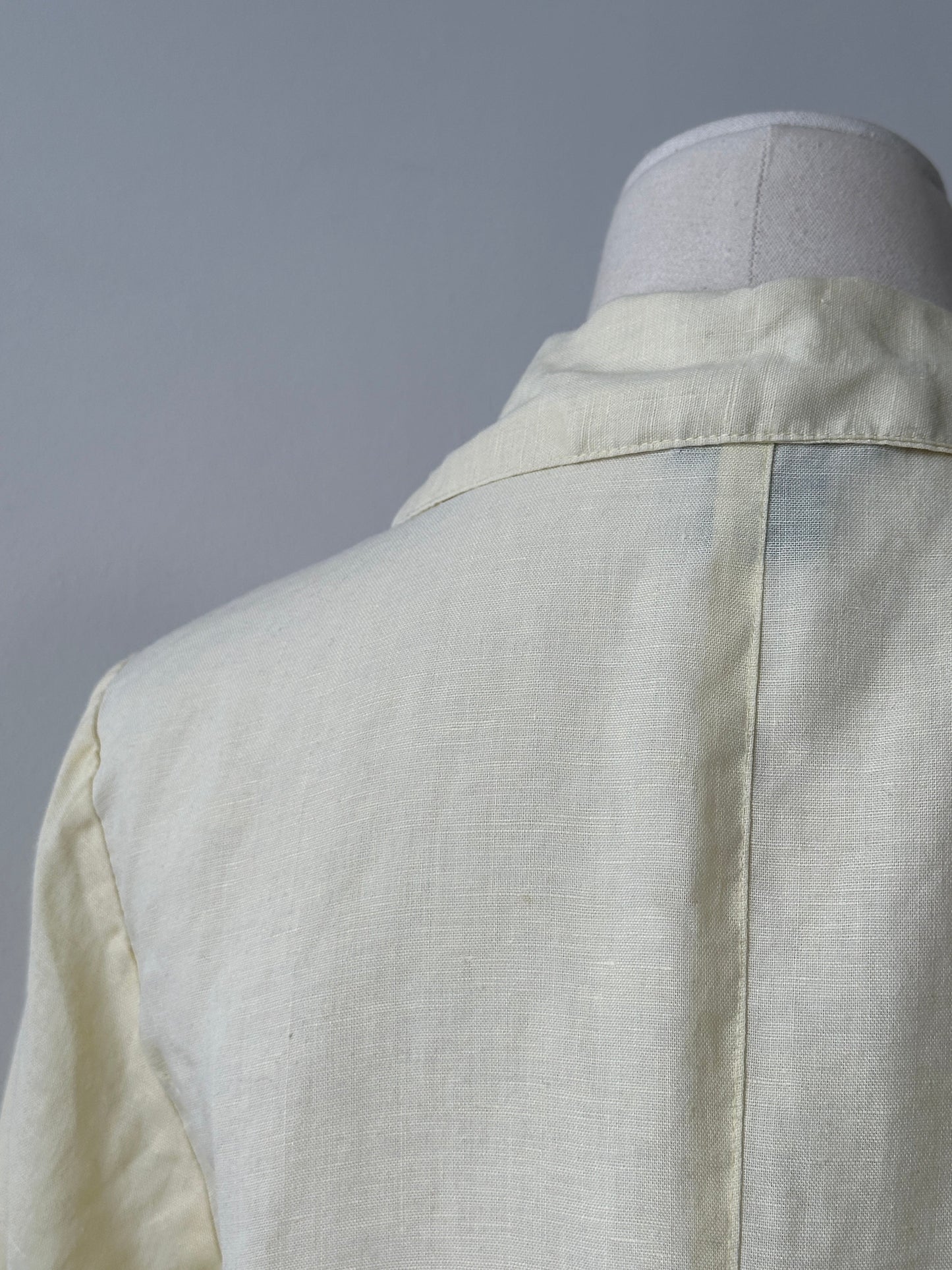 Vintage 1990s Pure Linen Pleated Shirt - M