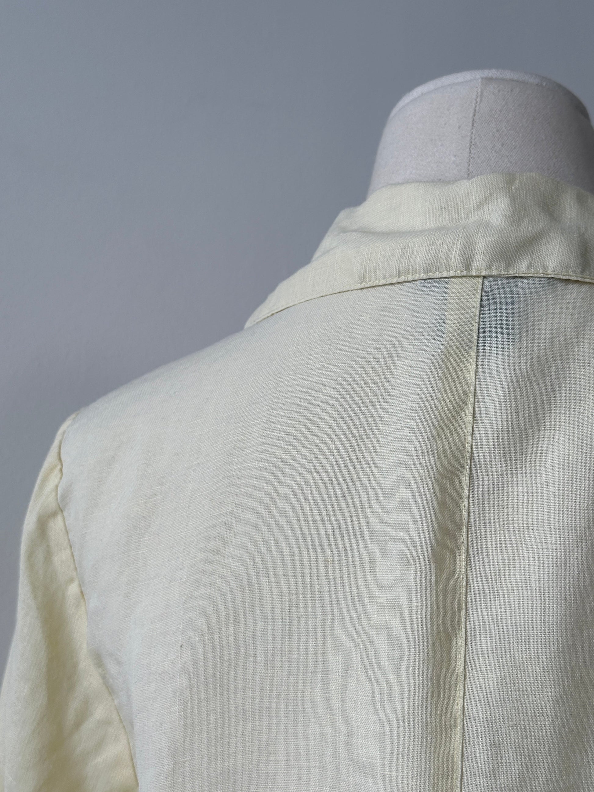 Vintage 1990s Pure Linen Pleated Shirt - M