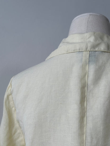 Vintage 1990s Pure Linen Pleated Shirt - M
