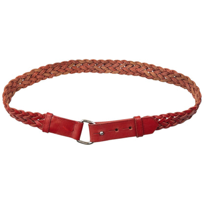 Vintage 90s Burberry Braided Leather Belt Size W28 | O/S, Red