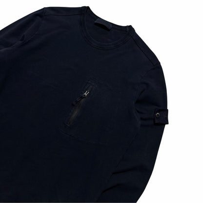 Stone Island Navy Ghost Pullover Crewneck | Large, Navy