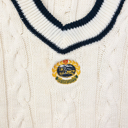Vintage 90s Burberry Cable Knit Sweater Vest Size S