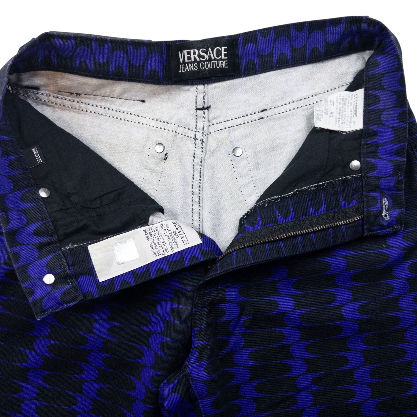 Vintage Versace Jeans Couture Pattern Trousers Size W25