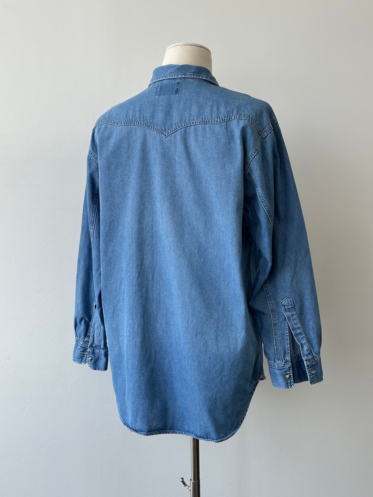 Vintage 1990s Pure Cotton Denim Shirt - L