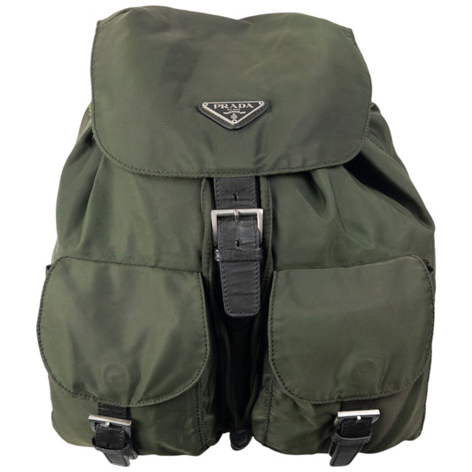 Vintage 2000s Prada Bucket Backpack | O/S, Green