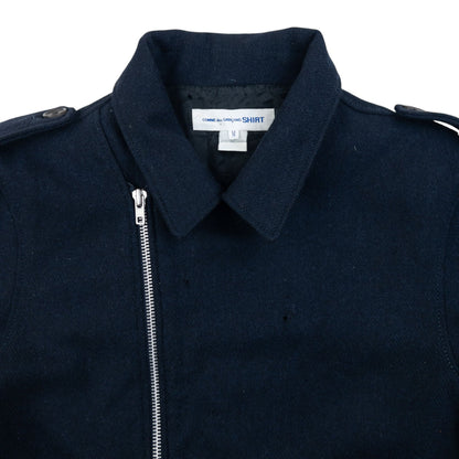 Vintage Comme Des Garçons SHIRT Asymmetric Wool Jacket Size S | Small, Navy
