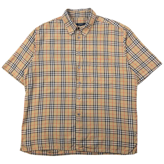 Vintage 2000s Burberry Nova Check Short Sleeve Button Up Shirt Size M