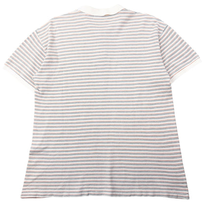 Vintage 90s Issey Miyake Striped Polo Shirt Size M | Medium, White
