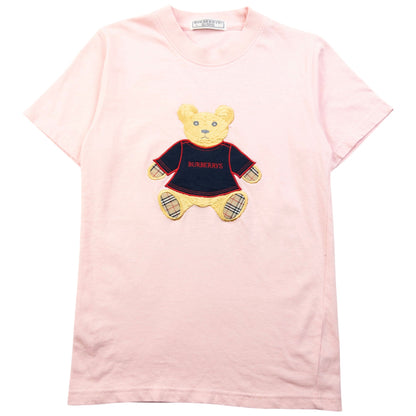 Vintage 90s Burberry Embroidered Teddy Bear T Shirt Womens Size S | Small, Pink