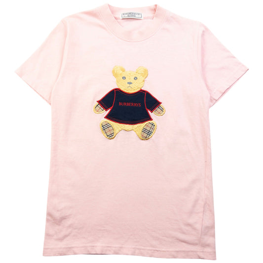 Vintage 90s Burberry Embroidered Teddy Bear T Shirt Womens Size S | Small, Pink