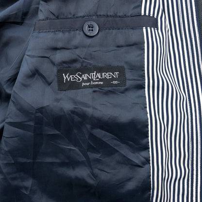 Vintage 90s YSL Yves Saint Laurent Harrington Jacket Size M | Medium, Navy