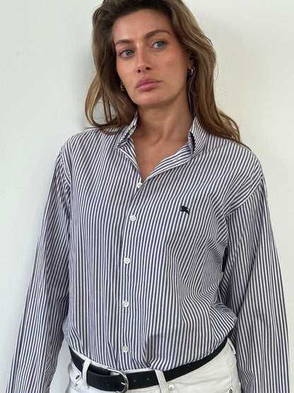 Burberry London 2000s Pure Cotton Striped Shirt - M